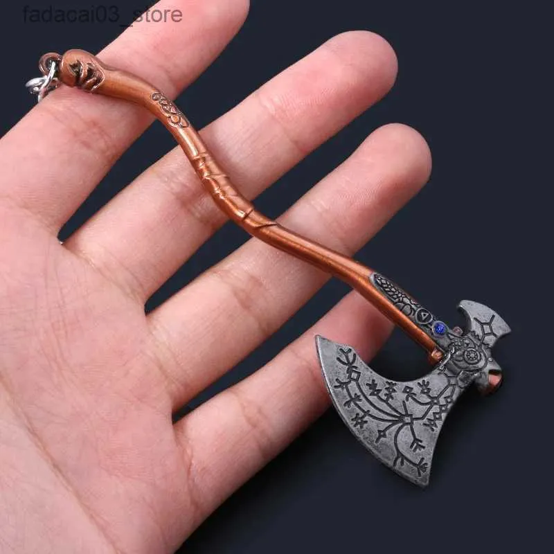 سلاسل المفاتيح الحبل God of War 5 Kratos Leviathan Ax chain key Chain Guardian Shield Bendant Keychain for Women Men Fans Car Keyring Jewelry Q240201