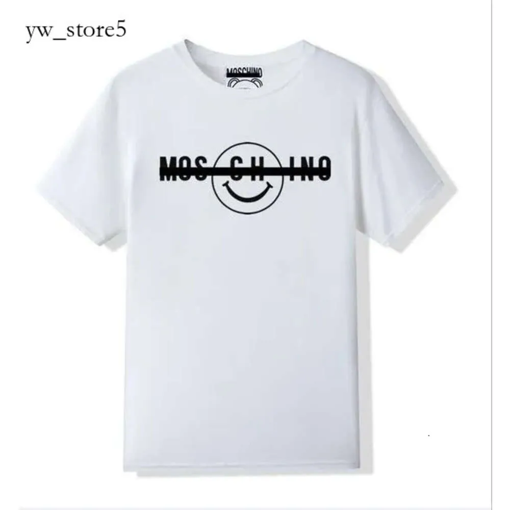 Moschino camiseta diseñador de alto grado para hombre para mujer camisetas de algodón estilo de hombres y mujeres cuello redondo camiseta de manga corta impresión de moda camisa de manga corta suelta 454