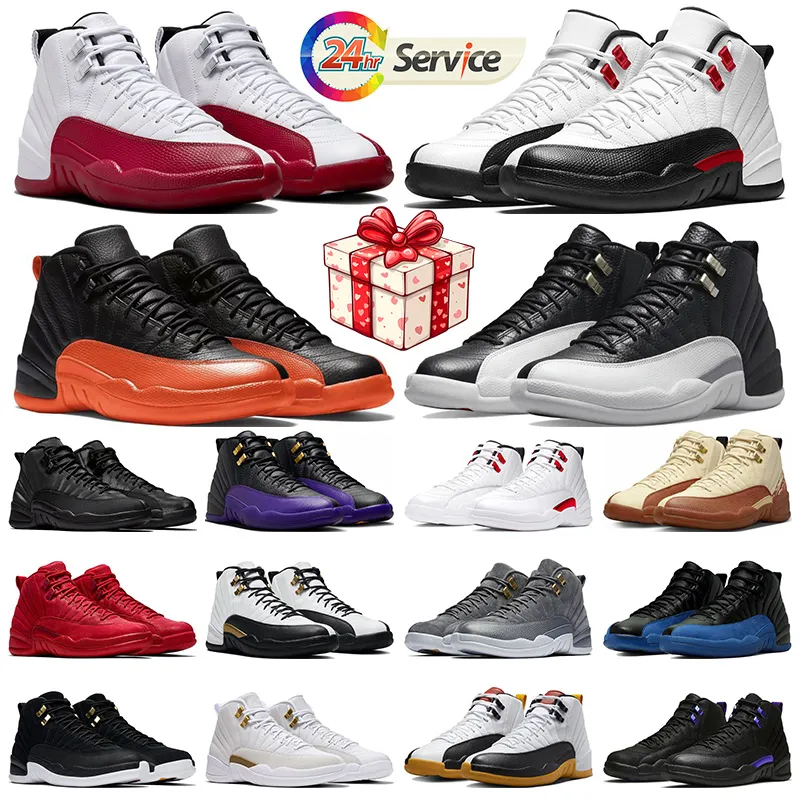 con scatola jumpman 12 12s scarpe da basket scarpe da ginnastica da uomo Cherry Brilliant Orange Field Purple Winterized Royalty Playoffs Twist scarpe da ginnastica sportive scarpa da esterno