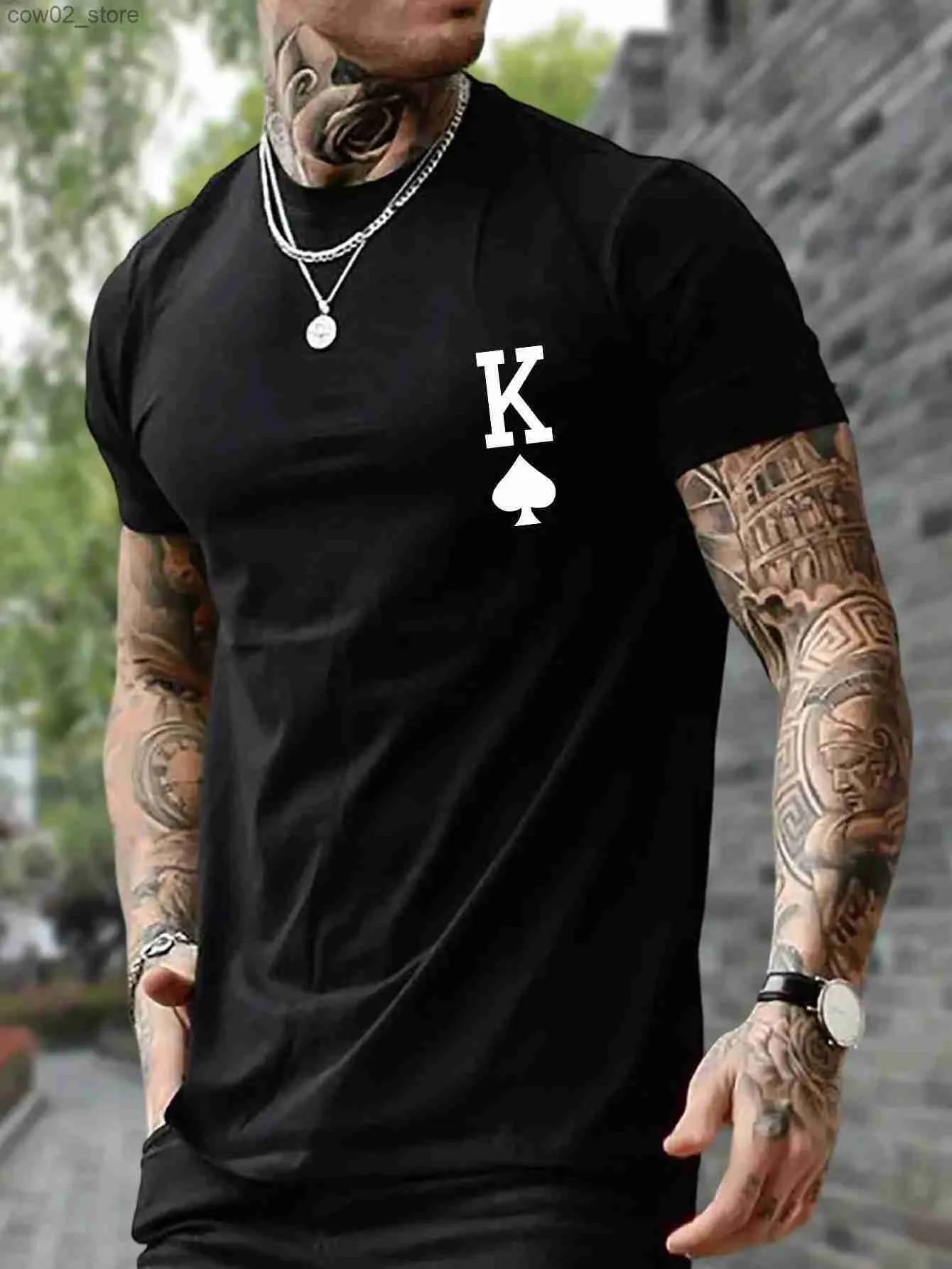 T-shirt da uomo K T-shirt da uomo a maniche corte Casual Multicolor Top per uomo T-shirt oversize in cotone allentato T-shirt di tendenza personalizzate Q240201