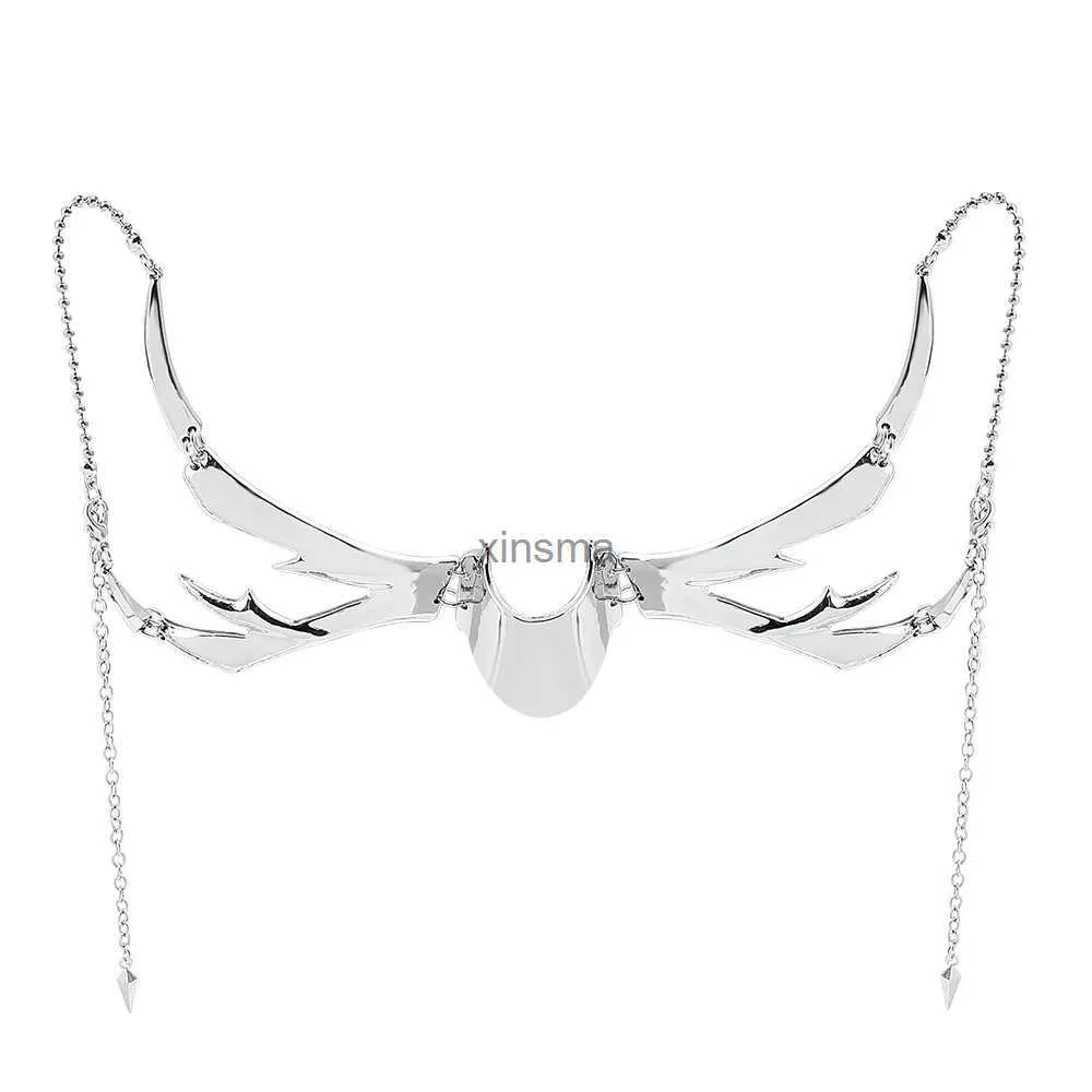 Chokers 1PC masquerade dance face necklace creative personality exaggerated mask YQ240201