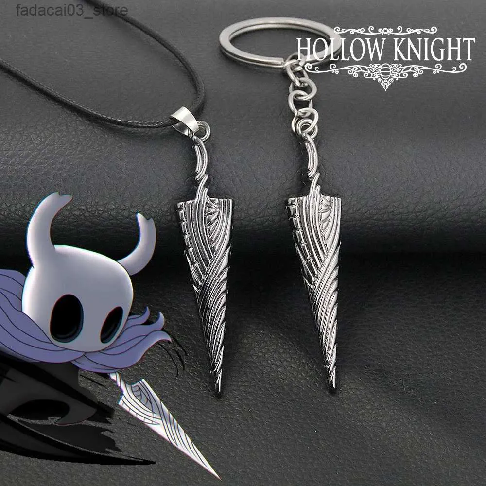 Sleutelhangers Lanyards Game Hollow Knight Bone Nail sleutelhangers De bleke koning figuur sleutelhanger sieraden cadeau voor vrouwen mannen metalen sleutelhanger Trinket Q240201