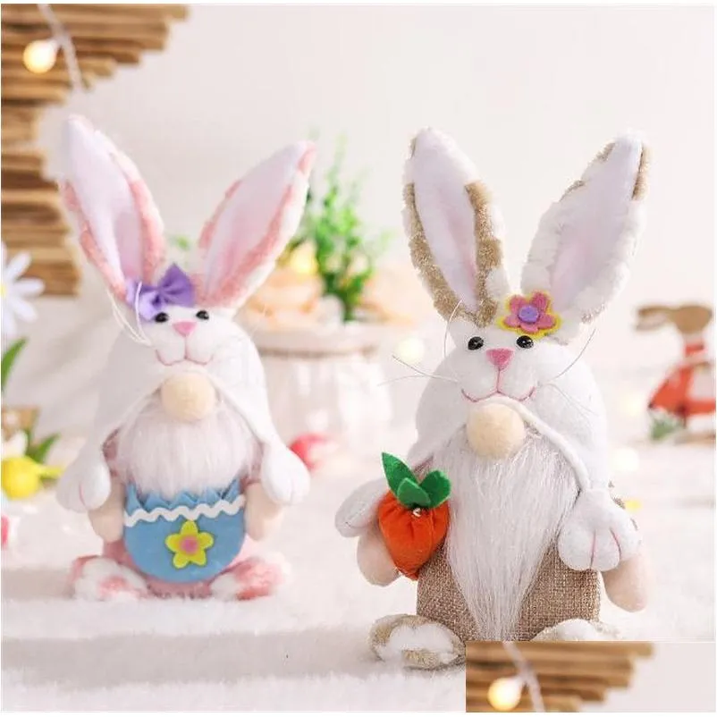 Impreza przychylność wielkanocnych wiosny Prezenty świąteczne królik gonk gnomos mały króliczek do uszu dekoracje DF008