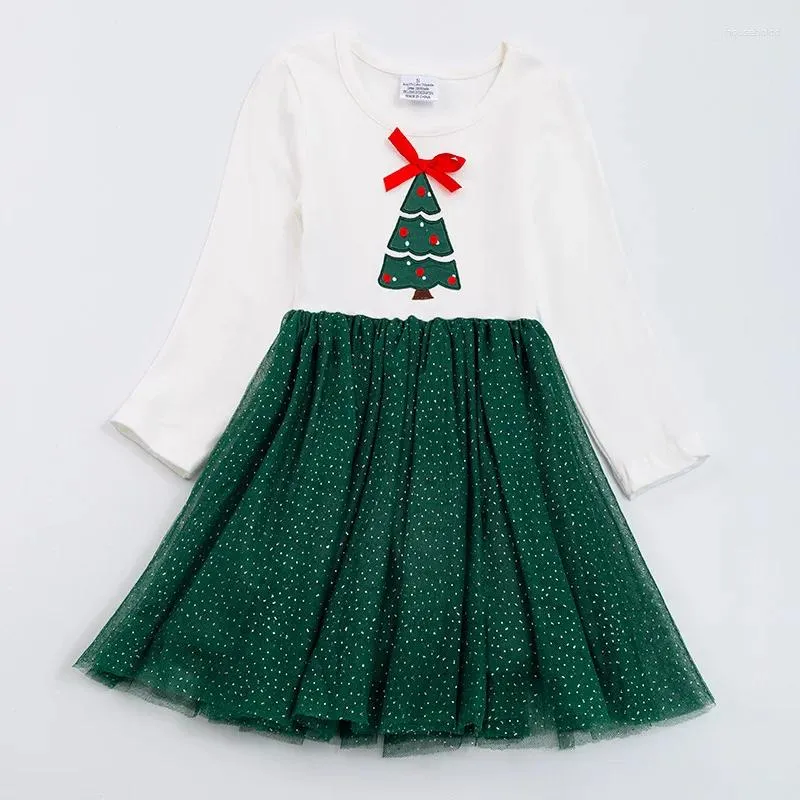 女の子のドレスgirlymax冬の女の子の女の子の女の子のクリスマスツリーチュールスイングドレストワム膝膝の長い服