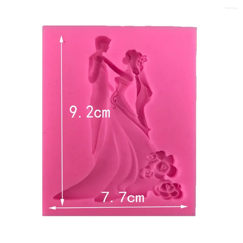 Moules de cuisson en résine de Silicone pour robe de mariée, outils de décoration de gâteau Fondant, accessoires de cuisine pour la mariée et le marié