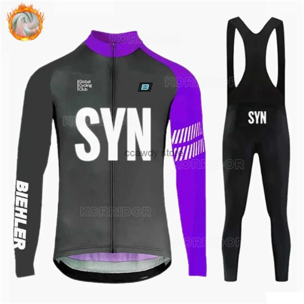 Survêtements pour hommes Syn 2024 Hommes Hiver Chaud Fece Cyclisme Costume Biehr Longbike Porter Bicyc Vêtements Sportswear Montagne Ropa CiclismoH2421