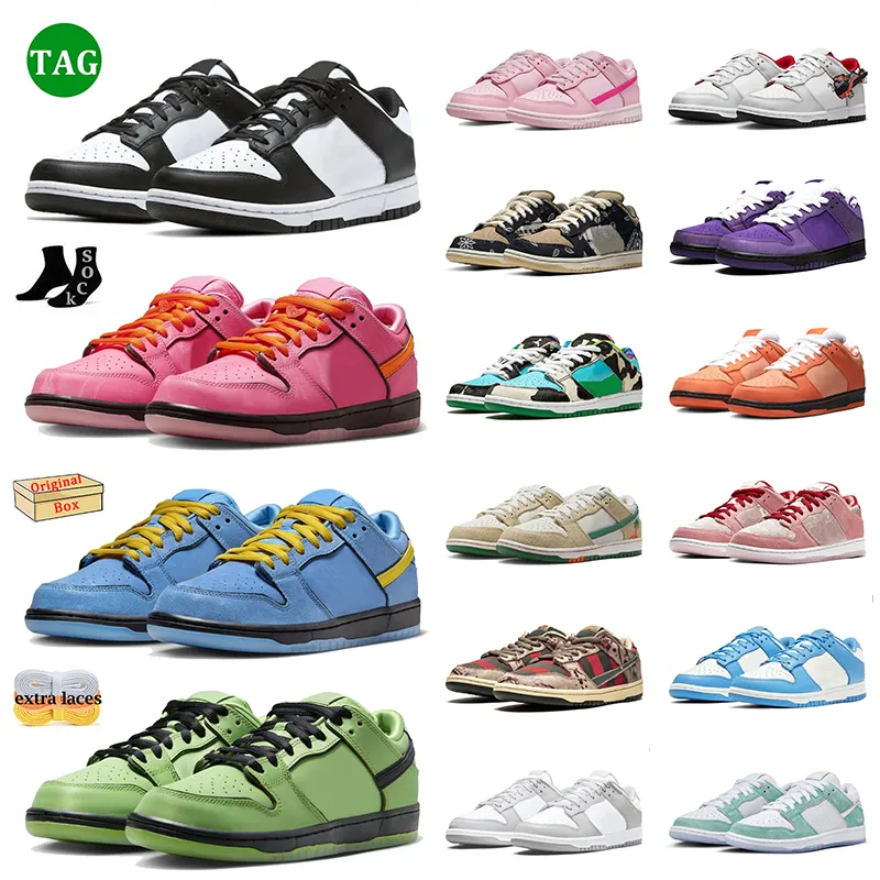 Z projektantem pudełków Low Panda Shoes Girls Blossom Rok Dragon Jarritos Freddy Krueger Chunky Dunkys Pink Foam Orange Lobster Zielony Zielony Rozmiar 48 Trwawki Trenery