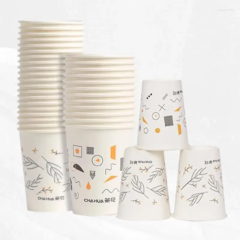 Disposable Cups Straws Premium Paper Cup Set - Ideal Water For Household And Commercial Use