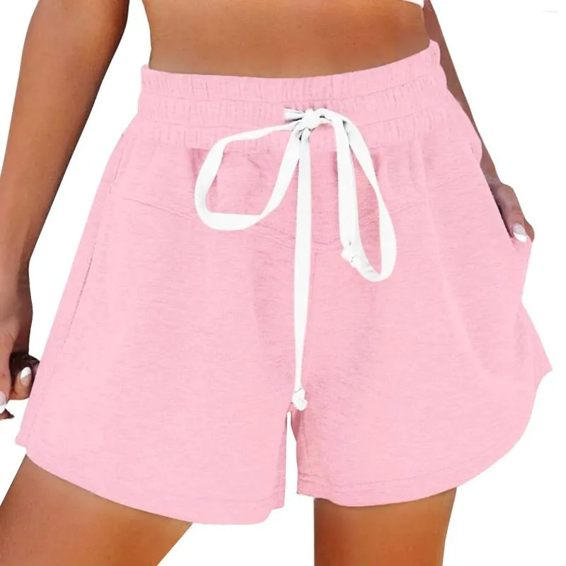 Damesshorts Strand Flowy Casual Dames elastische hoog getailleerde geplooide ruche Leuke trekkoord Outdoor Sport Damesbroek