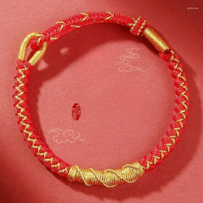 Charmarmband drake år rött rep armband djur som bär rem nötkreatur och fårvävd överföringslösning prydnad