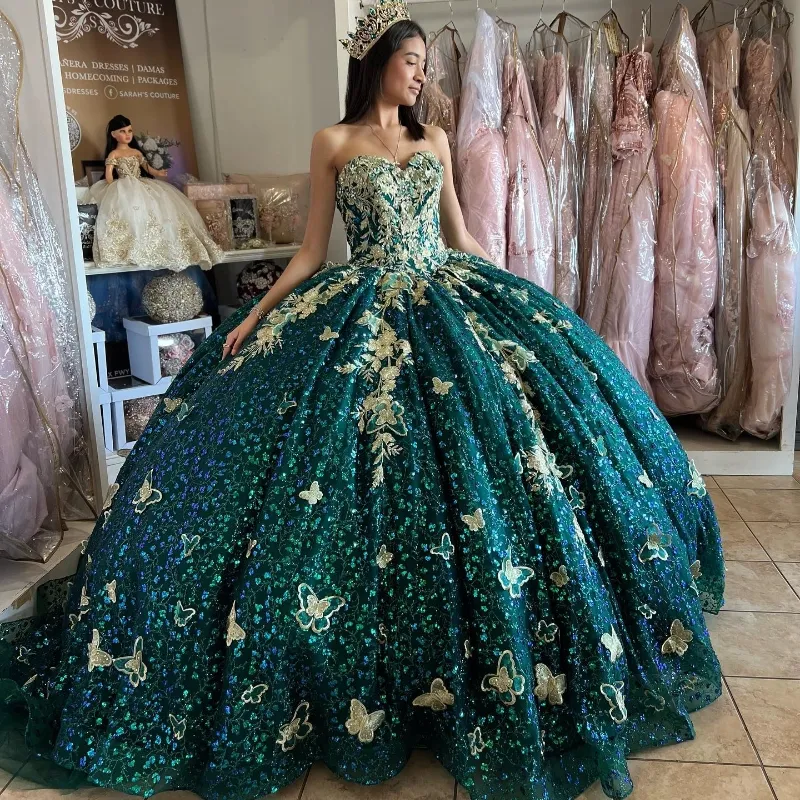 slim fit dress slacks Juliet Glitter Emerald Green Quince Dress 1443 Emerald Green / XSmall main image 0