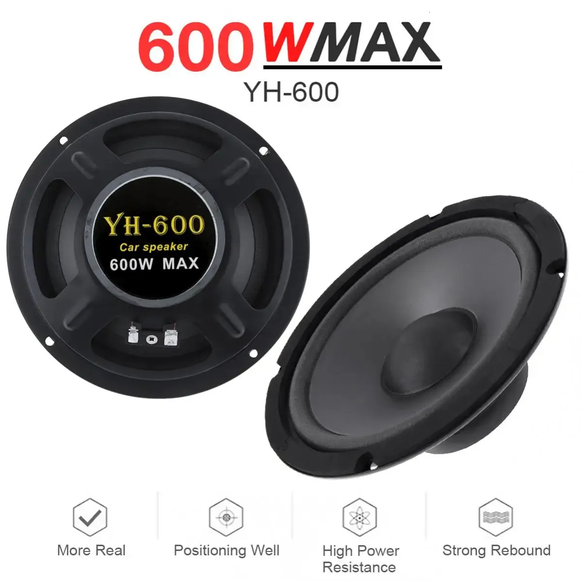 1pc 65 pollici Car Sers 600W 2Way Porta veicolo Subwoofer Audio Musica Stereo Gamma completa di frequenza Automotive Ser 240126