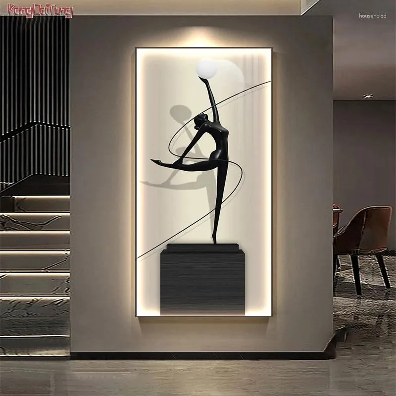 Wandlamp Modern Abstract Figuur Portret Lichtgevend Interieurschilderij Led Voor Thuis Woonkamer Eetkamer Nachtkastje Decoratie