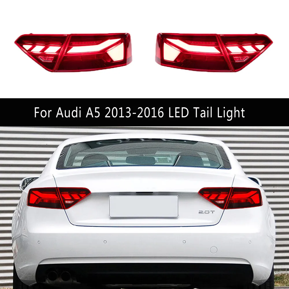 Audi A5 13-16 LED 테일 라이트 브레이크 리버스 주차 주차 실행 라이트 트리머 회전 신호 표시 조명 액세서리 미등 어셈블리