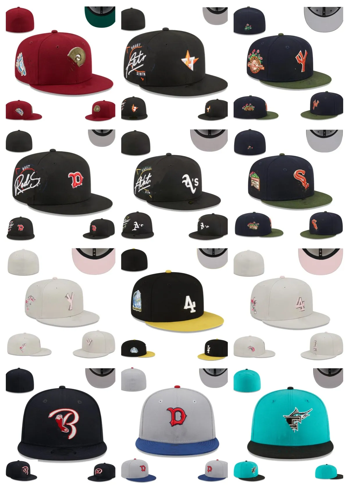 Hot All Team Logo Equipado Chapéus Snapbacks Flat Hat Unissex Designer Ajustável Bordado Basquete Flat Caps Esportes Ao Ar Livre Gorros Cap com Tag Original Mix Order