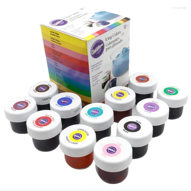 Bakningsverktyg Wilton Fondant Cake Macaron Cream Food Coloring 12 Färgpigment som används för smörfudge och andra