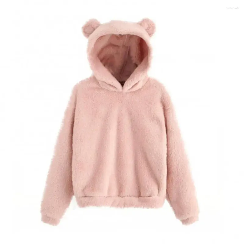 Felpe con cappuccio da donna inverno manica lunga autunno felpa con cappuccio felpa calda cappuccio con orecchie di coniglio da donna peluche per abbigliamento