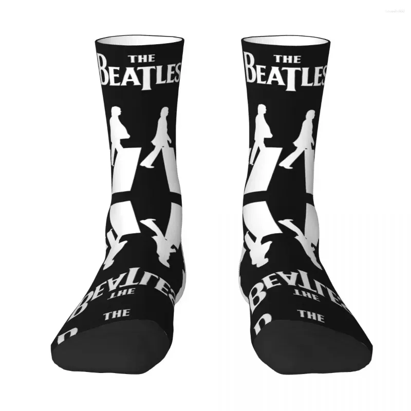 Herrstrumpor harajuku The Beatle Memebers Art Super Soft Stockings hela säsongen långa tillbehör för människans kvinnas julklappar