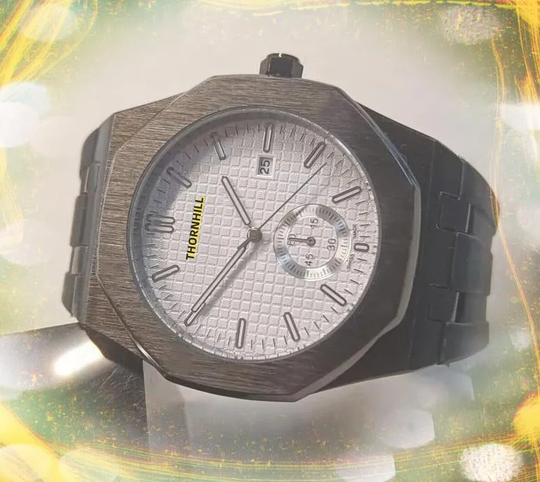 Wysokiej jakości lodu Hip Hop Męskie zegarki Gumowe kwarc ze stali nierdzewnej Data Kalendarz Super jasna wodoodporna śruba ramka zgarek zegarek Prezenty