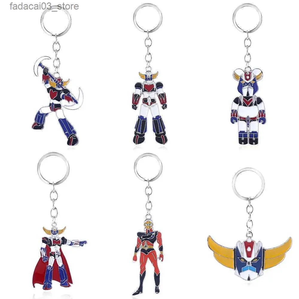 Keychains Lanyards Mazinger Z Keychain UFO Robot Grendizer Key Chain for Men Car Keyring Jewelry Gift Q240201