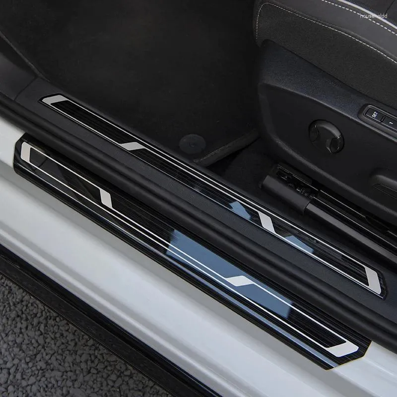 Accessori interni Protezione per davanzale della porta in acciaio inossidabile Pedale Scuff Plate Cover Trim Accessori Soglia per auto Refit per GOLF MK8 Rline