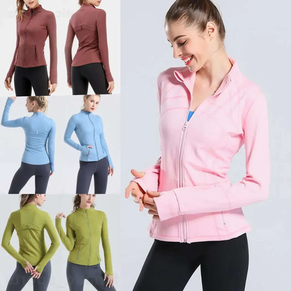 Align Lu Lu Definisci Cappotto sportivo da donna Yoga Giacche da jogging sottili Abbigliamento Vita alta Palestra Activewear Giacca a maniche lunghe Abbigliamento da allenamento St 14