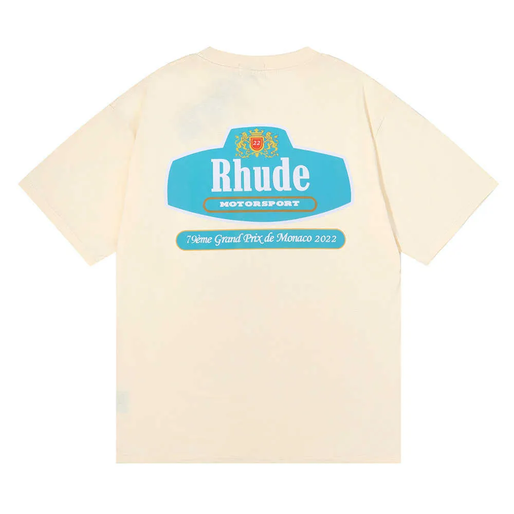 100% mode hommes T-shirt Rhude coton rue chemise de créateur haut Hip Hop décontracté Couple manches courtes 24sss-xl 27