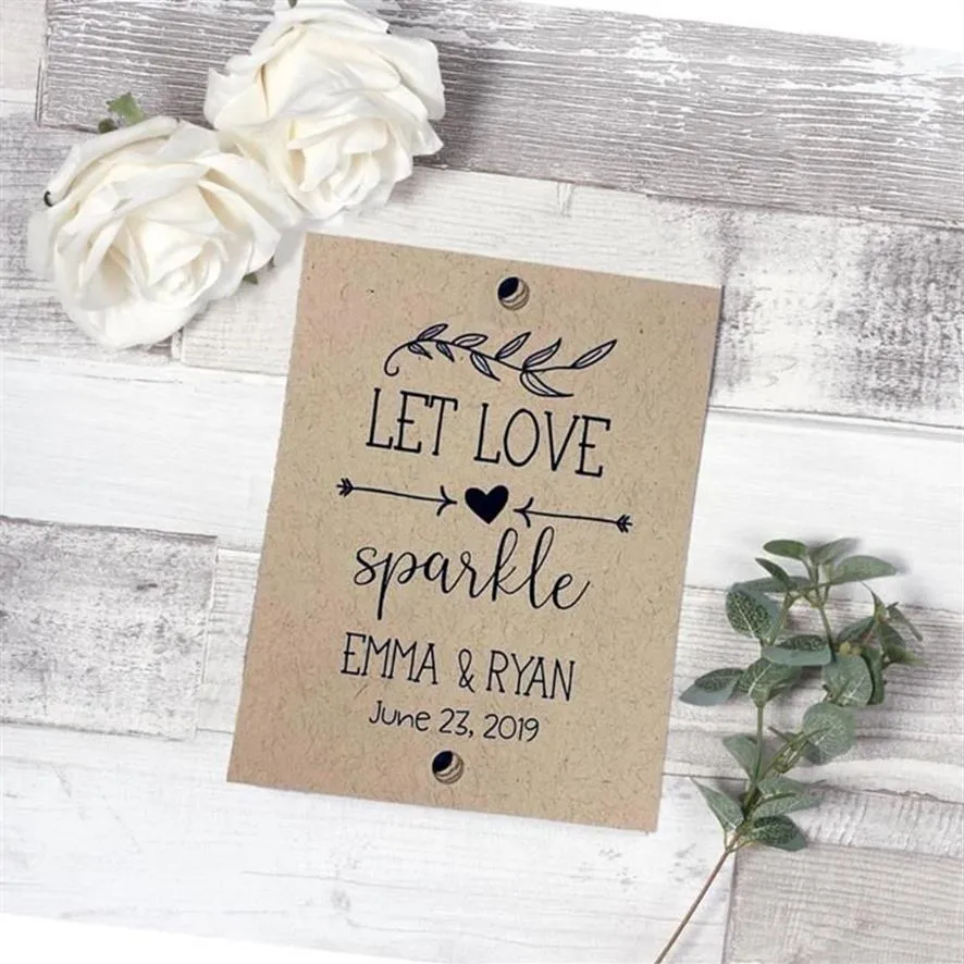 Sparkler Tags Sparkler Adieu Cartes rustiques Let Love Sparkle Étiquettes personnalisées Wedding1253a