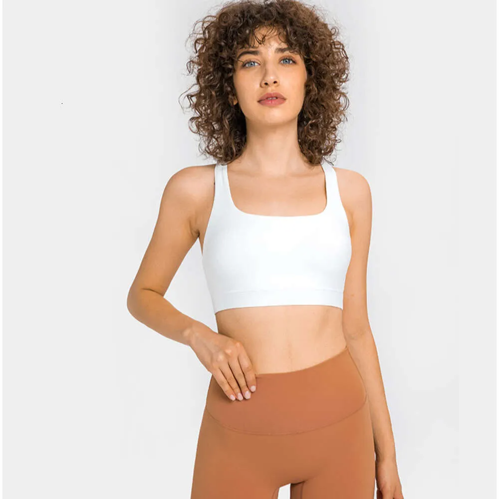 "Ultimate Comfort Tank Top Yoga Bra- 크로스 어깨 끈, 누드 느낌 피부 친화적 인 직물, 탈착식 컵이있는 충격 방지 스포츠 - 여성 속옷에 이상"