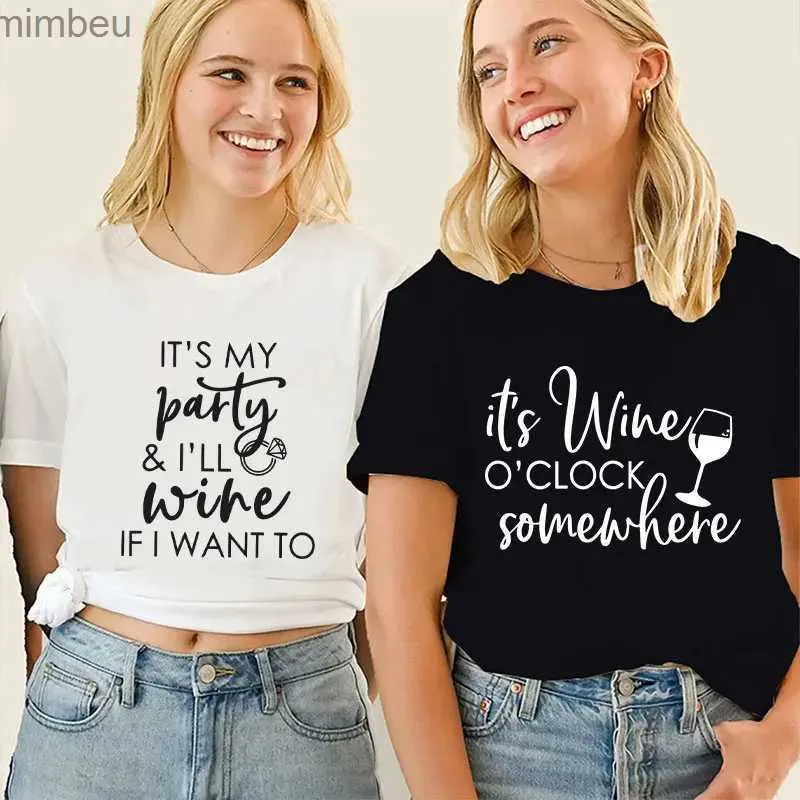 T-shirt Femme Vin Bachelorette Party T-shirts pour femmes Bridal Hen Single Farewell Party Tee Wine Graphic Tops Funny Wine Tasting Evjf Tshirt L240201