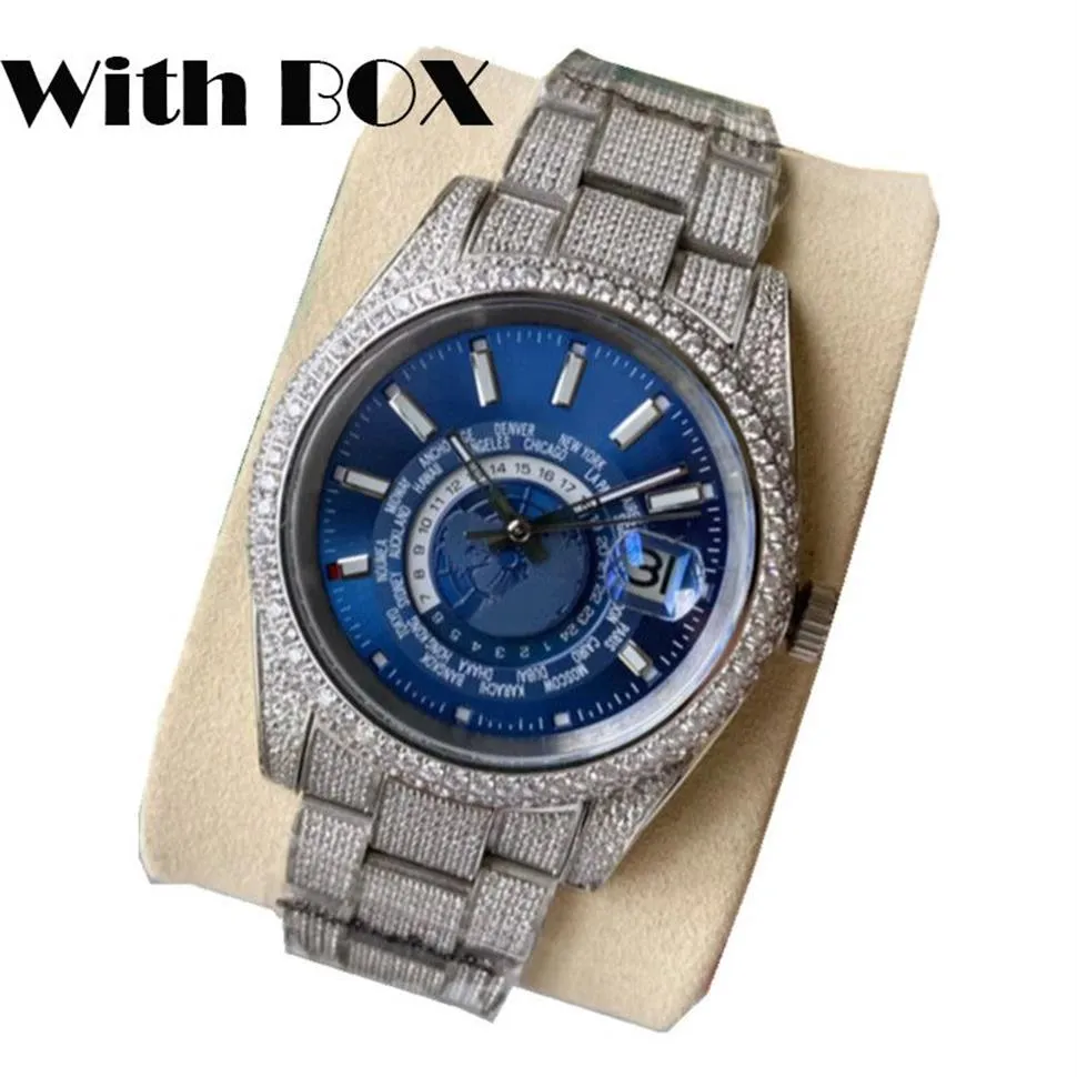 Diamond Mens Watch 41mm Automatisk mekanisk armbandsur Montre de Luxe rostfritt stål mode armbandsur vattentäta vario312u