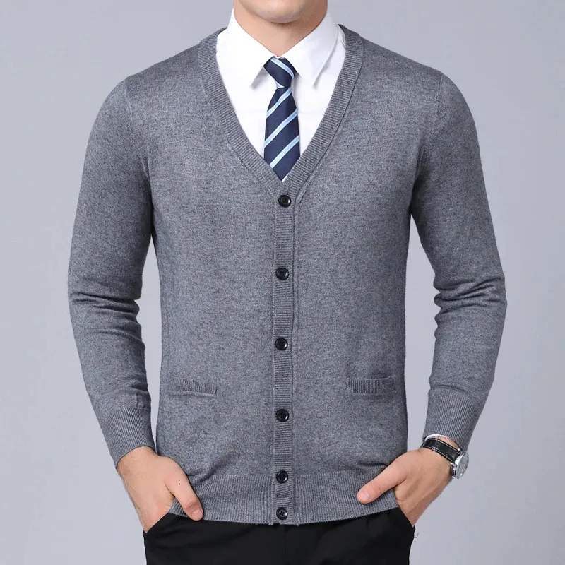 Modemerk Trui Voor Heren Vest Jas V-hals Slim Fit Jumpers Truien Winter Koreaanse Stijl Casual Heren Kleding 240123