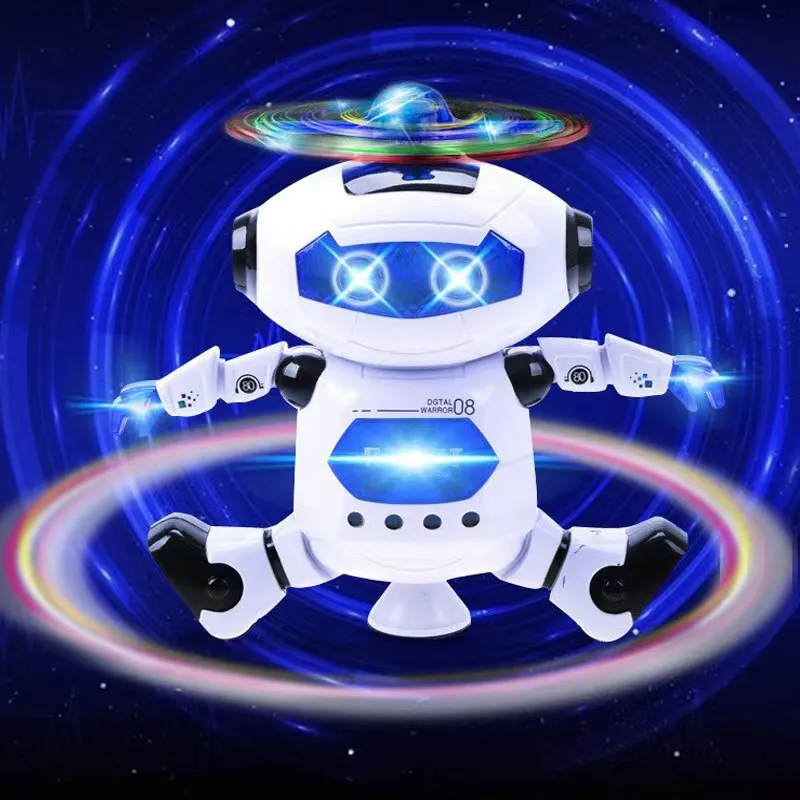 Robot dansant électronique, jouets, marche, danse, chant, avec lumières clignotantes musicales et colorées, cadeau de rotation du corps