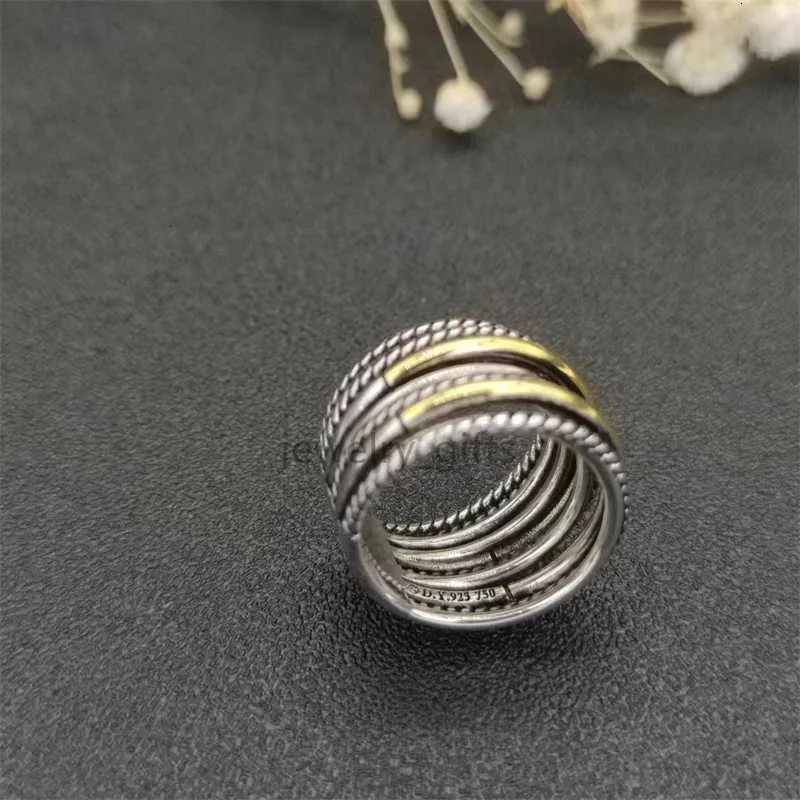 Bague de mariage concepteur de haute qualité en gros fil torsadé argent luxe plaqué bicoldages à deux tons pour hommes et femmes anneaux 2pnb