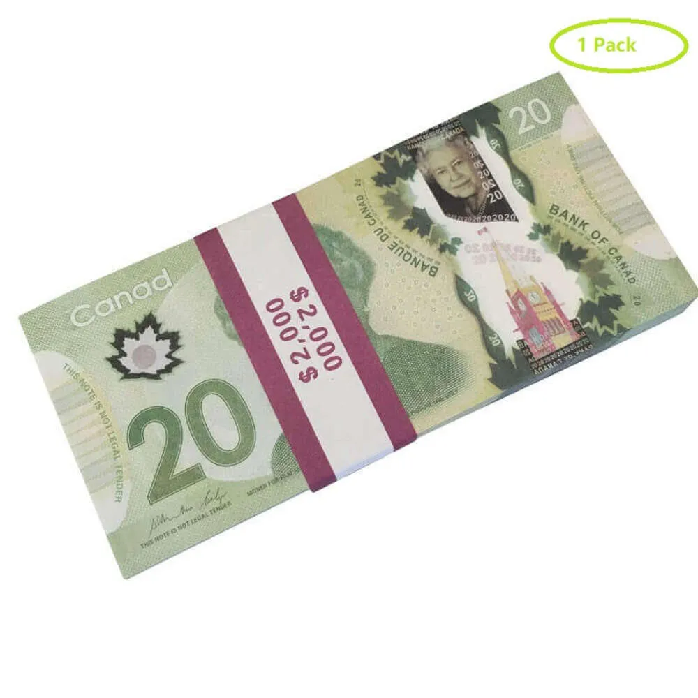 Whole Games Money Prop Copy CANADIAN DOLLAR CAD BANKNOTES PAPER FAKE Euros MOVIE PROPS309N266S07ZUHRMP
