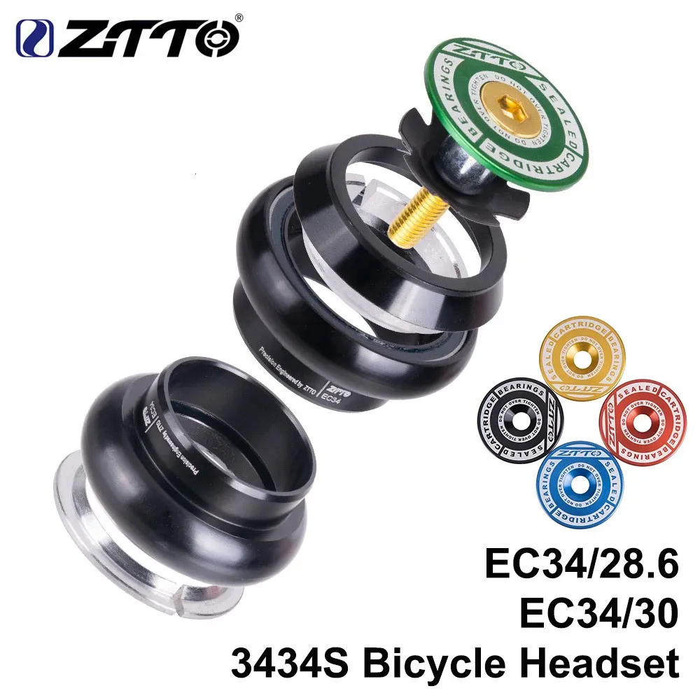 ZTTO 3434S MTBバイクロード自転車ヘッドセット34mm EC34 CNC 1 18 286ストレートチューブフォーク内部34従来のスレッドレス240118