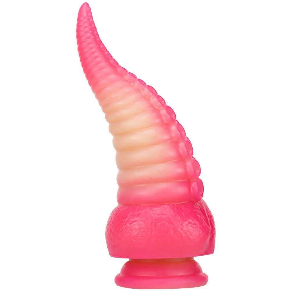 Dildos Dongs Polvo Silicone Maquiagem Pênis Gradiente Cor Plugue Anal para Homens e Mulheres Tipo de Entrada Gradual Vestibular Produto Adulto Masturbador