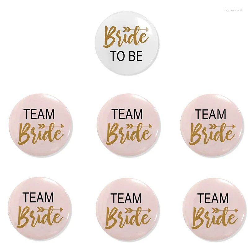 Party Decoration 6pcs Team Bride To Be Badge Bachelorette Supplies Hen Night Bridal Shower Accesories Bridesmaid Gift