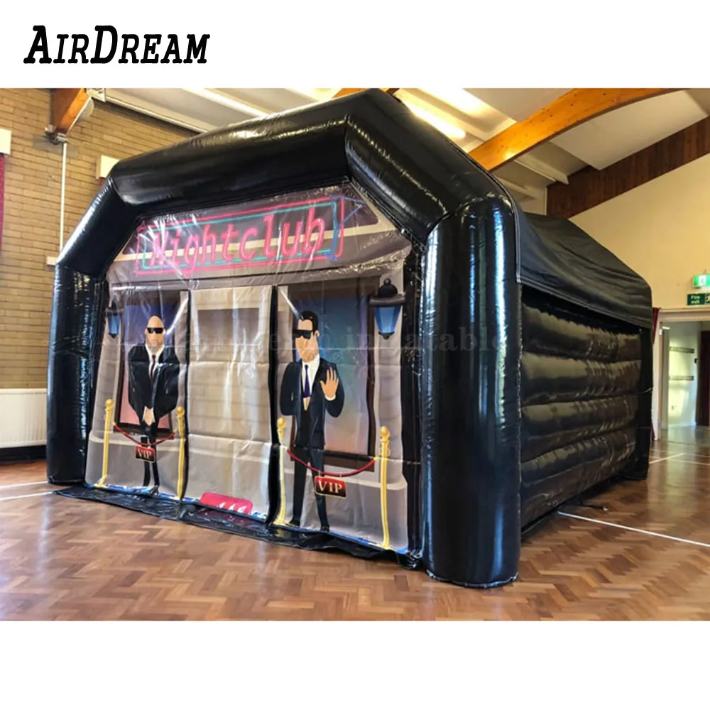 10x5x4mH (33x16.5x13.2ft) Con ventilatore all'ingrosso Alta qualità commerciale nero gonfiabile night club tenda per feste pub discoteca in vendita