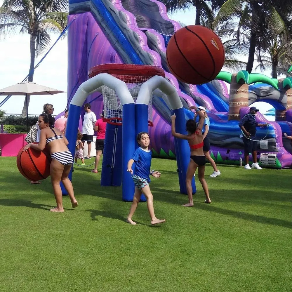 4 mH (13,2 piedi) Con ventilatore Gioco sportivo di tiro con palla da basket gonfiabile gigante personalizzato all'ingrosso per la festa in cortile