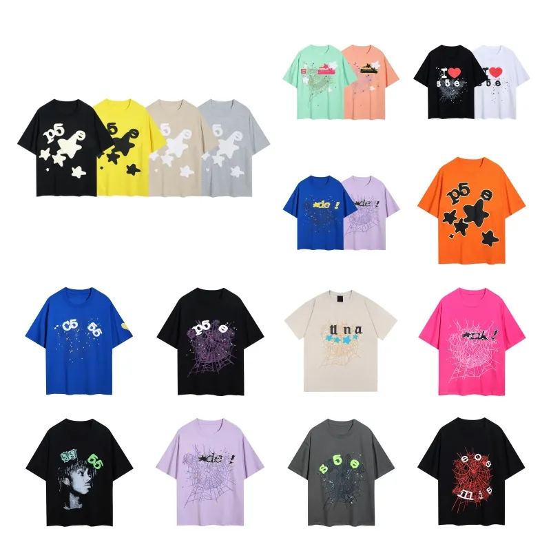 Designer Tide Camisetas Peito Carta Laminada Impressão Manga Curta High Street Solta Oversize Casual Camiseta 100% Algodão Puro Tops para Homens e Mulheres S-XL 25 cores