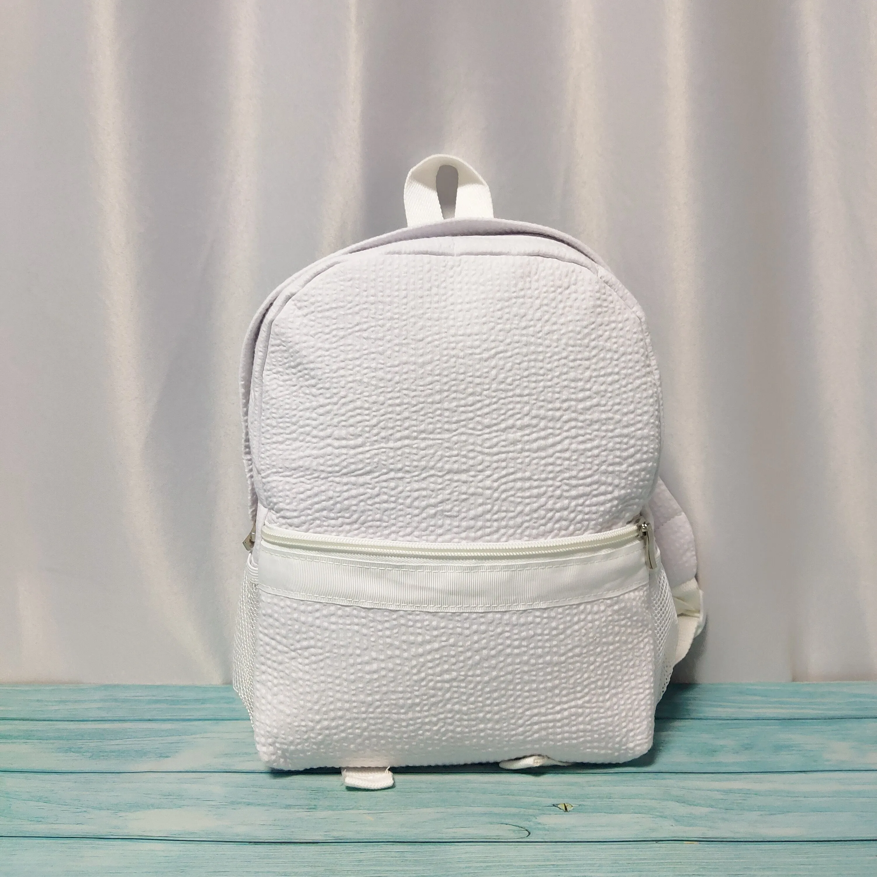 Domil Seerscker School Bags White Stripes Cotton Classic Backpack Ga Warehosue Soft GirlパーソナライズされたバックパックガールDOM106031