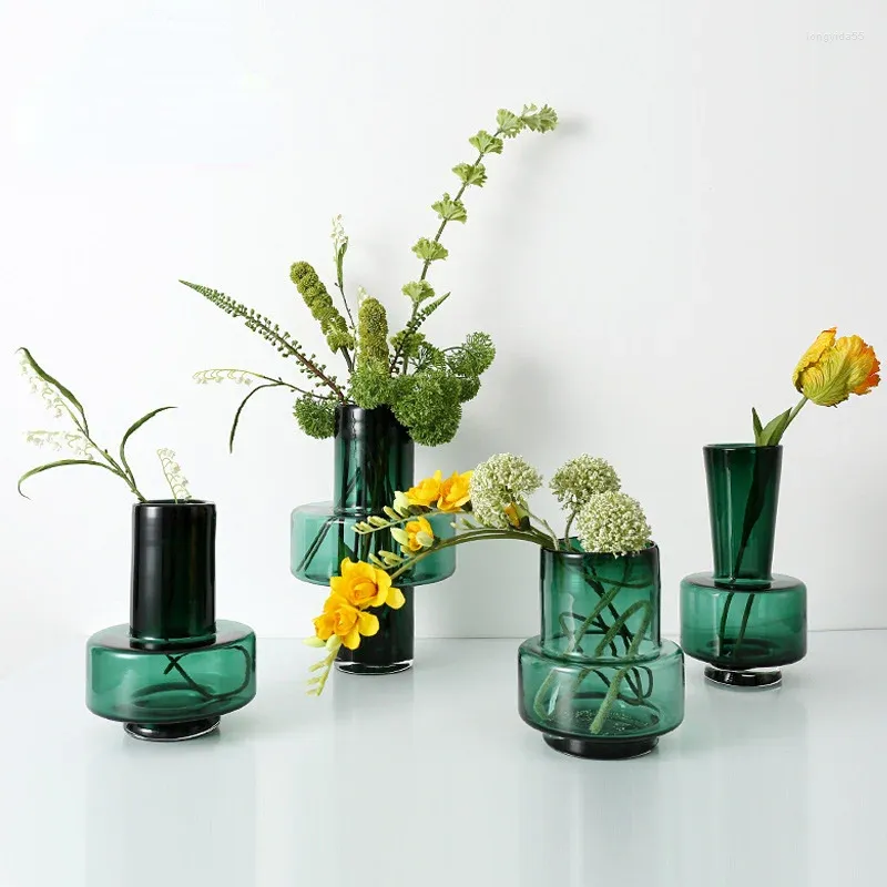 Vases Vase en verre géométrique minimaliste hydroponique fleurs plantes ustensiles décorations de table