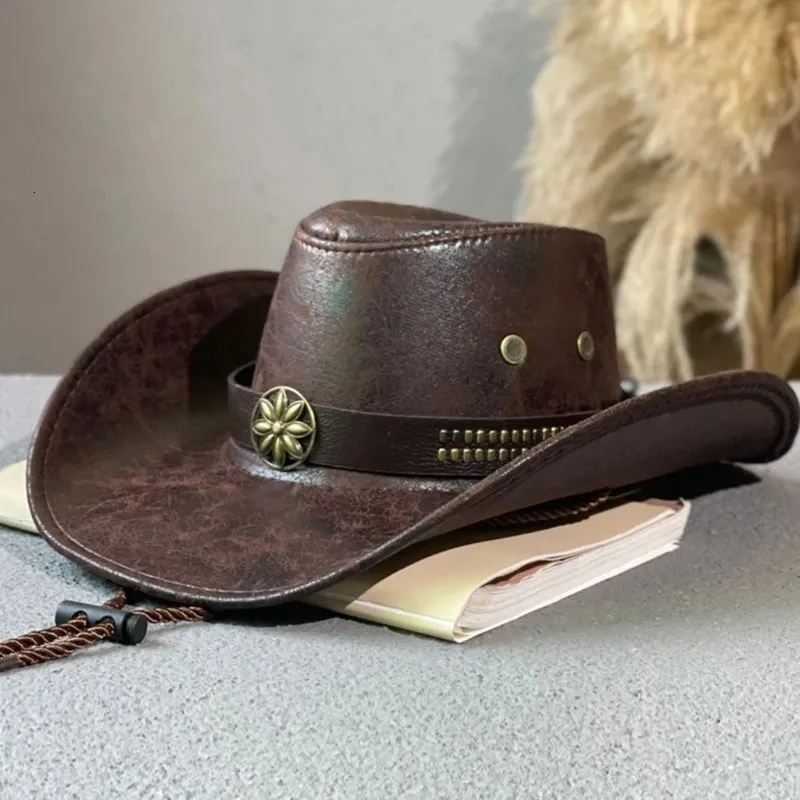 Chapeau de Cowboy à rivets occidentaux, fournitures cadeaux de l'année, chapeau de tête polyvalent, ornement 240130