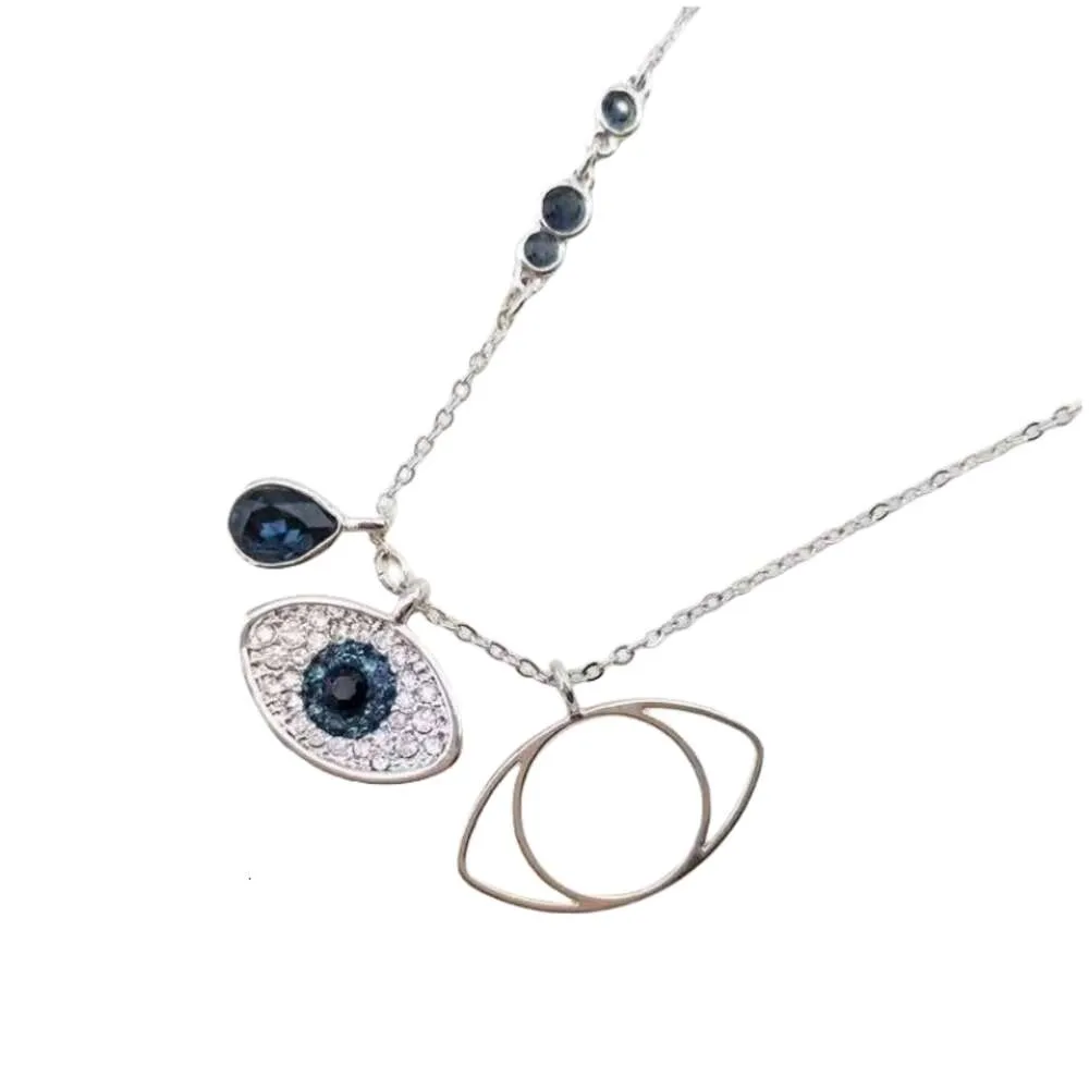 Swarovski halsband designer kvinnor original kvalitet djävlar ögon halsband kvinnor avancerad kedja tre diamant krage kedja