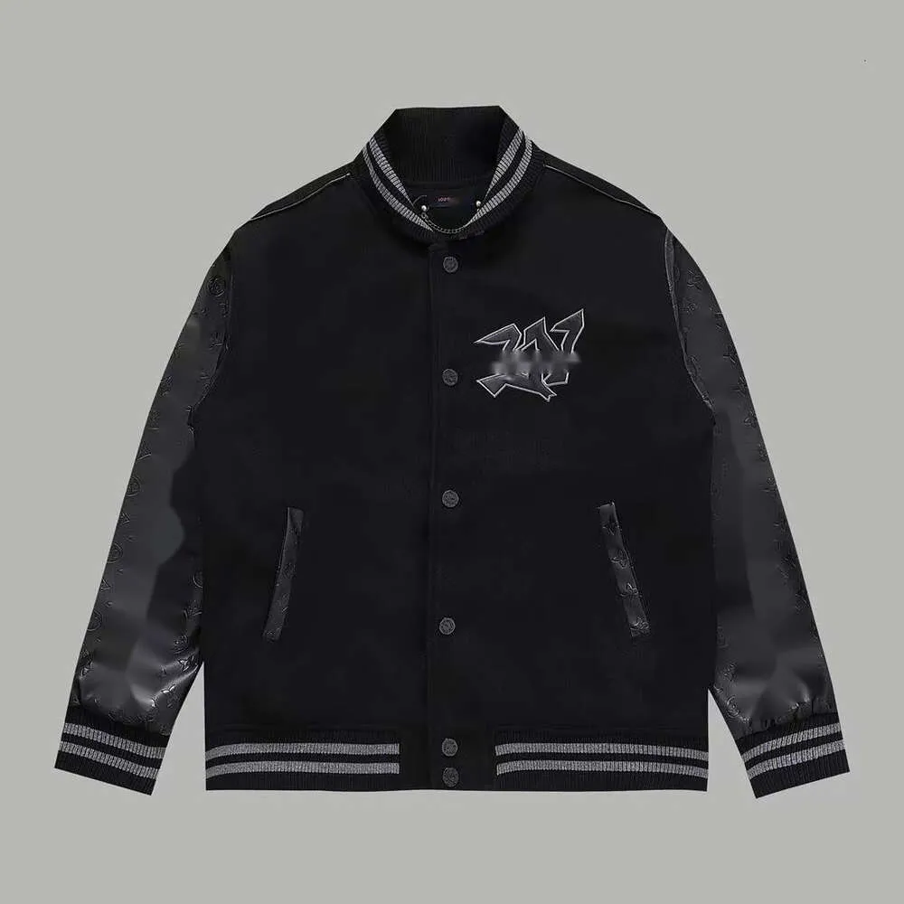 Män basebolljacka lyx varsity jacka läder broderad reflekterande kappa avslappnad plusstorlek windbreaker gul svart vit höst vinter ytterkläder y6ag