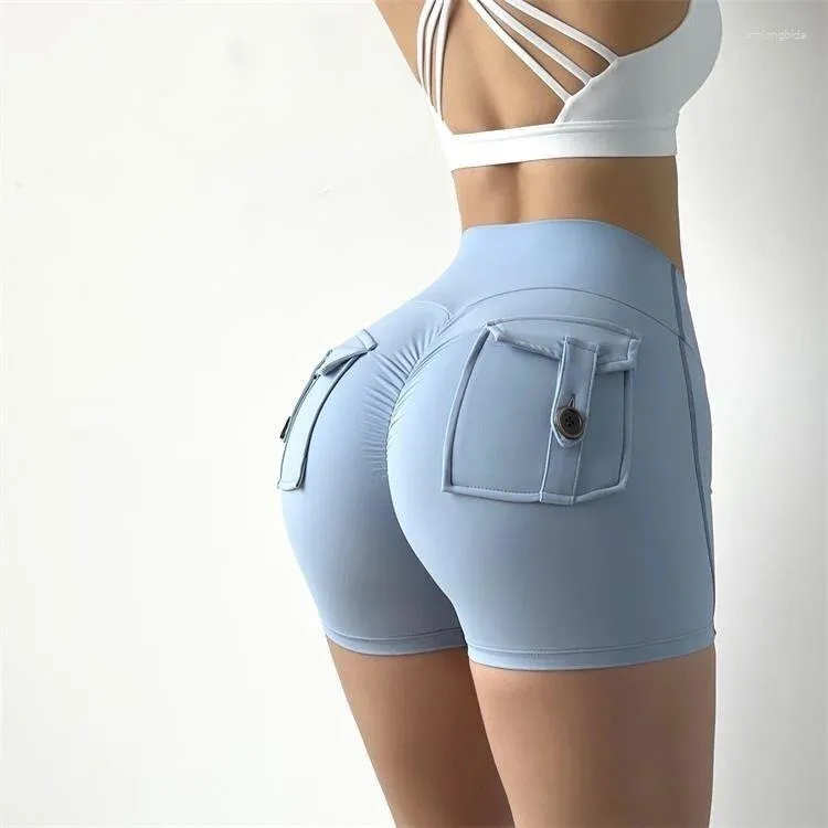 Shorts pour femmes 2024 Casual Femmes Sport avec poche Fesses Fitness Entraînement Taille haute Collants Leggings Push Up Cyclisme Gy