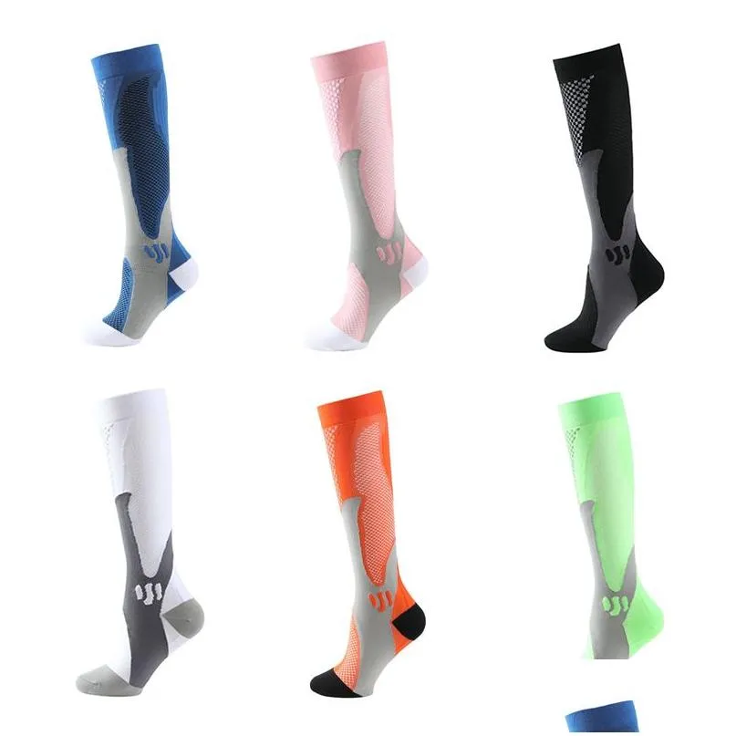 Chaussettes de sport en cours d'exécution hommes femmes compression football basket-ball varices nylon médical bas d'allaitement en plein air cyclisme fitnes DHB4M