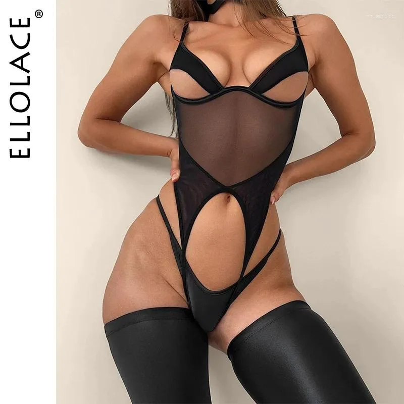 Bras Define Ellolace Lingerie Erótica com Meia Cortada Sutiã Fantasia Obsessiva Roupa Interior Sexy Brasileiro Conjunto Íntimo Sissy Traje 3 peças