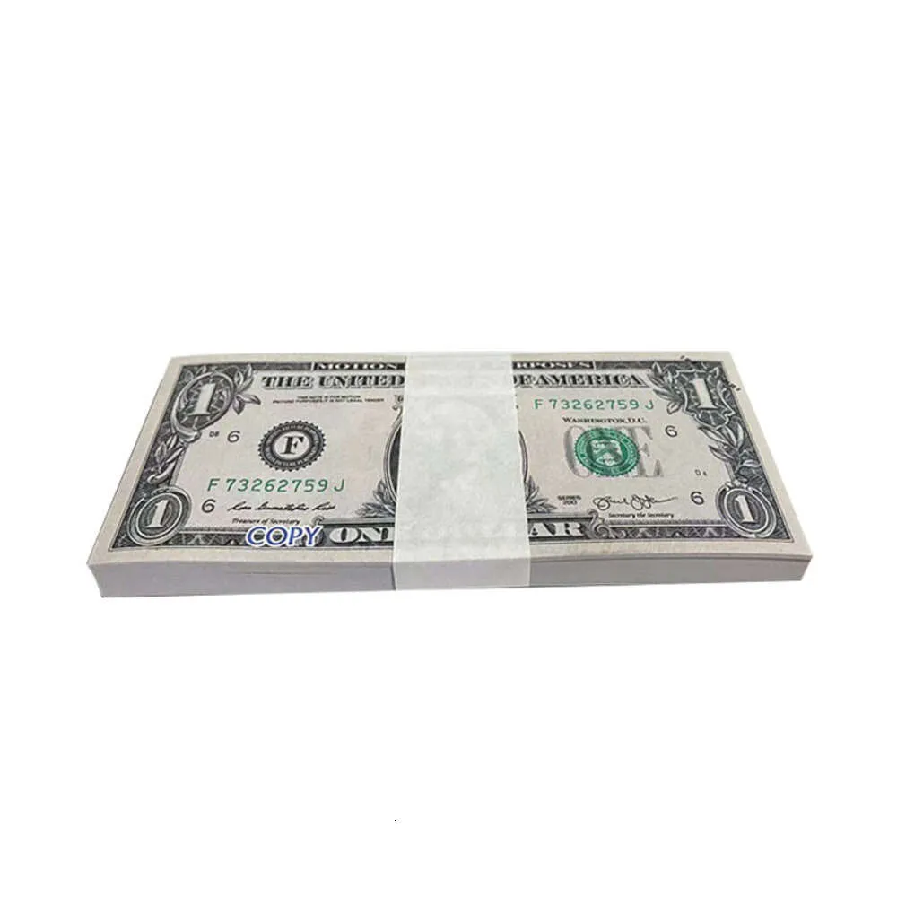 50% taille accessoires de film jeu de fête billet d'un dollar monnaie contrefaite 1 5 10 20 50 100 valeur nominale de dollars américains faux argent jouet cadeau 100 pièces/paquetBJ95UYLB